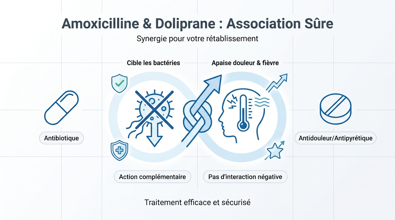 Association sécurisée entre amoxicilline et doliprane pour le traitement des infections