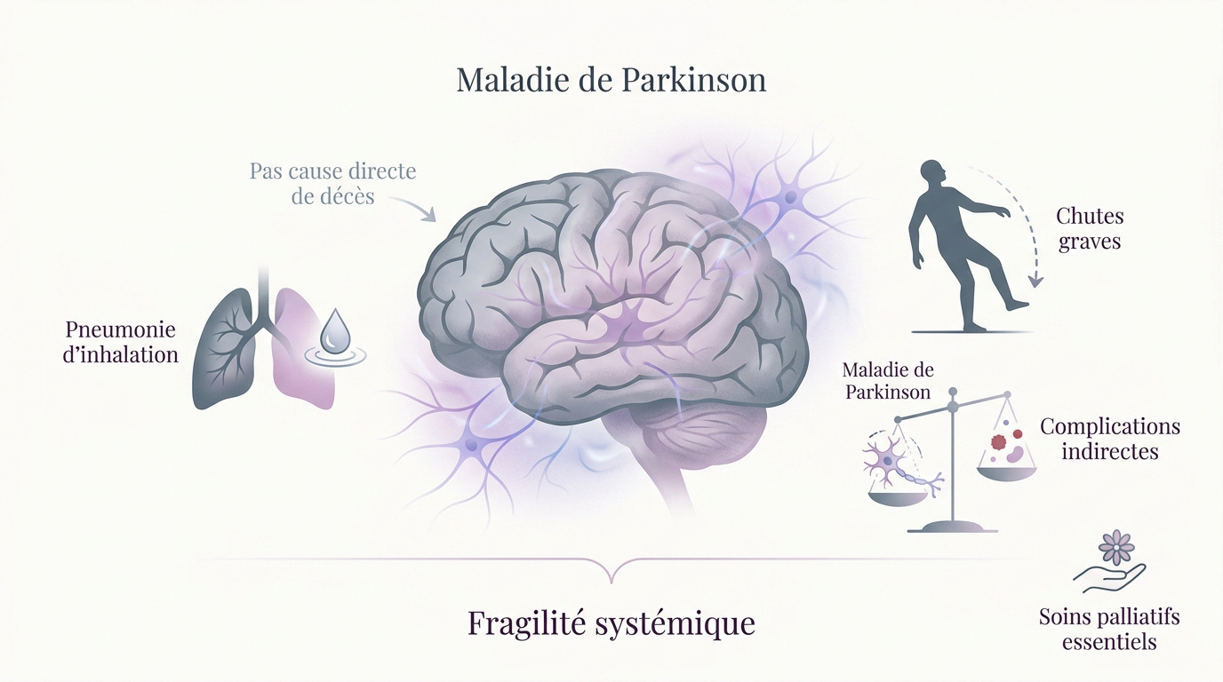 Illustration des complications médicales liées à la fragilité dans la maladie de Parkinson